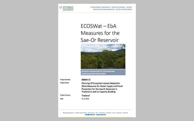 Planning of Ecosystem-based Adaptation (EbA) Measures for Water Supply and Flood Prevention for the Sae-Or Reservoir in Thailand, as well as Capacity Building, Sa-Keaw Province, Thailand