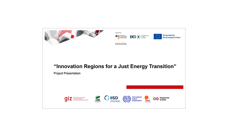 Project presentation - Innovation Regions for a Just Energy Transition